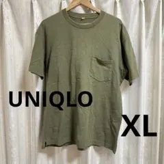 UNIQLO オリーブグリーン ポケット付き Tシャツ XL