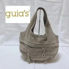 Guias(グイアス) ファスナー 革 ハンドバッグ グレイ　管:338