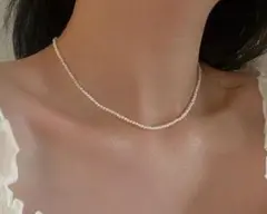 淡水パールネックレス　2.5mm-3.2mm