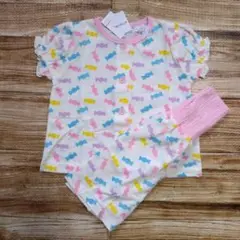 新品 未使用 キャンディー柄 夏 半袖 パジャマ 上下 女の子 90