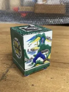 九谷焼　山水色絵　香炉　茶道具