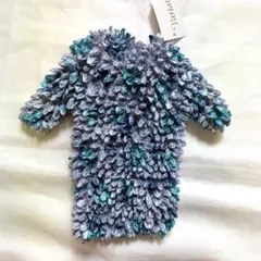 ポップコーントップス　シルバーにブルー系の花　新品