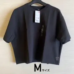 ユニクロ　テクスチャージャージーTシャツ　半袖　ブラック　黒　Mサイズ
