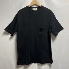 HERMES エルメス 鹿の子 Tシャツ ポケットTシャツ ブラック