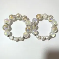 ＃60　親子ブレスレット（お花白）