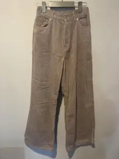 コーデュロイ　ワイド　ピンクベージュ
