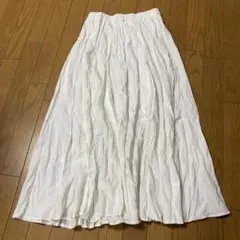 ★フレアスカート★プリーツデザイン　白