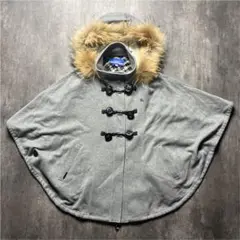 【人気】BURBERRY BLUE LABEL ポンチョ 高級 ファー コート