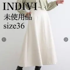 INDIVI フェイクレザーフレアスカート【新品】