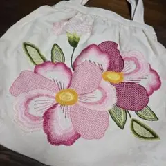 戸塚刺繍　グラニーバッグ　両面刺繍 花柄
