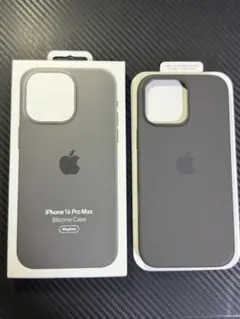 iPhone 16 Pro Max 純正品シリコンケース ストーングレイ