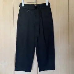 c モンキータイム　ツイルベルテッドワイドアンクルパンツ　黒　S