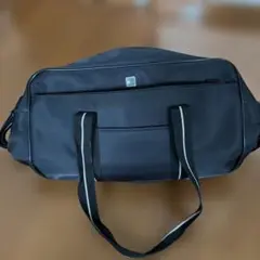 ブラックボストンバッグ ストライプ付きスクールバック定価15,000円　中古品