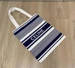 CELINE ストライプエコバッグ ネイビー/ホワイト　Sサイズ　2025年