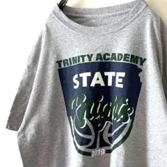 ステート ナイツ トリニティ アカデミー Tシャツ グレー 灰色 古着