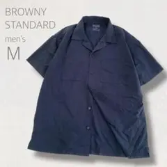 BROWNY STANDARD 半袖シャツ L ブラック カジュアル シンプル