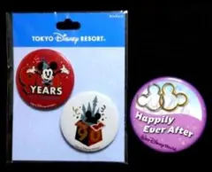 ☆ミッキー90周年☆ 缶バッジセット&フロリダディズニー缶バッジ(非売品)