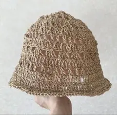 値下げしました‼️【ちょっと大きめ！】ナチュラルベージュの透かし編みバケットハット