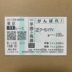 アーモンドアイ　天皇賞　秋　馬券　2019 現地　応援　馬券