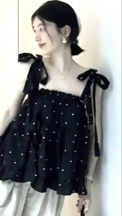 【美品】ドット柄ビスチェ