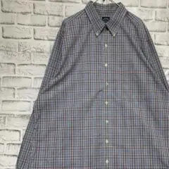 ブルックスブラザーズ長袖シャツ！グレー　チェックXL 821