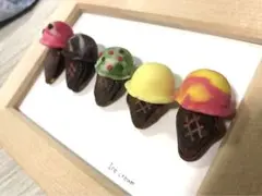 ハンドメイド♡アイスクリーム　シーグラス　樹脂粘土