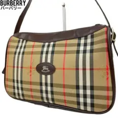 ✨良品 Burberry バーバリー ショルダーバッグ ノバチェック 肩掛け 茶