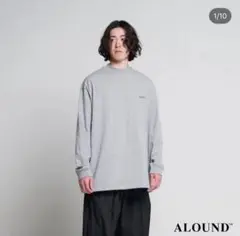 ALOUND グレー 長袖Tシャツ ポケット付き