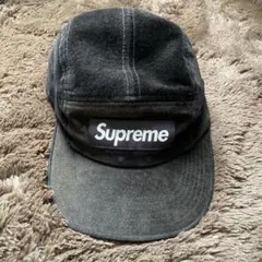 Supreme シュプリーム Suede Camp Cap Blackキャップ
