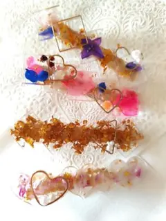 オリジナルレジン ヘアクリップ ４点セット