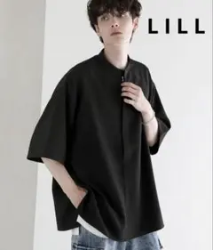 新品未使用　 LILLブラック 五分袖 プルオーバー　 L