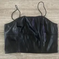 【美品】レザー風 チューブトップ