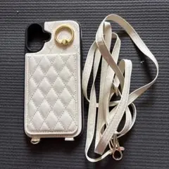 【新品未使用】ホワイト キルティング iPhoneケース