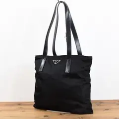PRADA テスートナイロン レザー セミ ショルダーバッグ トート カバン 黒
