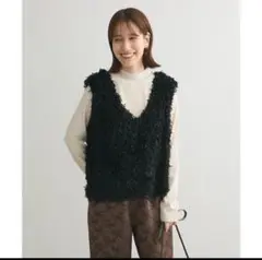 SUGAR SPOON フェザーヤーンベスト ブラック