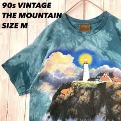 90sヴィンテージ古着THE MOUNTAIN タイダイ染めプリントTシャツ　M