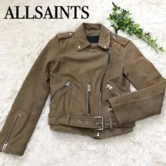 これからの季節に✨️ オールセインツ 羊皮 ダブルライダースジャケット XS相当