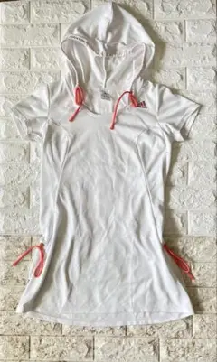 adidas フード付きテニスウェア ホワイト CLIMALITE