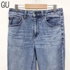 【GU】ミドルライズフレアジーンズ　ブルー　M