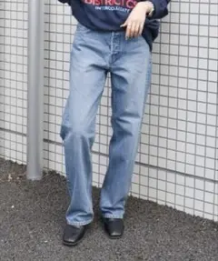 Ungrid 【ユニセックス】ヴィンテージルーズテーパードデニム 24インチ