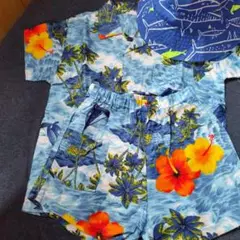 ハワイアンプリント キッズ服 セット 100cm~キャップ