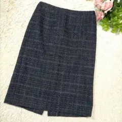 美品 EPOCA ひざ丈スカート ラメ入り 40 a4019