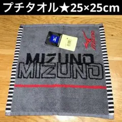 新品未使用★MIZUNO ミズノ　プチタオルハンカチ　25×25cm グレー