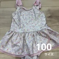 【美品】フリル花柄水着100サイズ