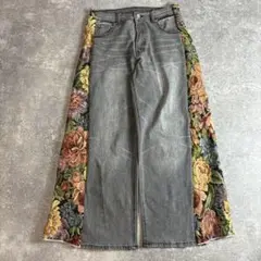 リメイクパンツ 再構築 フレア パッチワーク おしゃれ ワイド vol.91