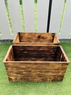 木製収納ケース　リンゴ箱リメイク
