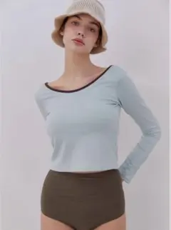 Didot.showroomパイピングバックオープンラッシュガード（パッド付き）