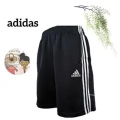 アディダス/ ショートパンツ 美品 ブラック 3本ライン フリー