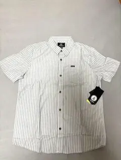 新品VOLCOM ジュニアサイズ　ストライプ 半袖シャツ 新品タグ付き