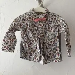 楽器プリント ボウタイ付きシャツ
